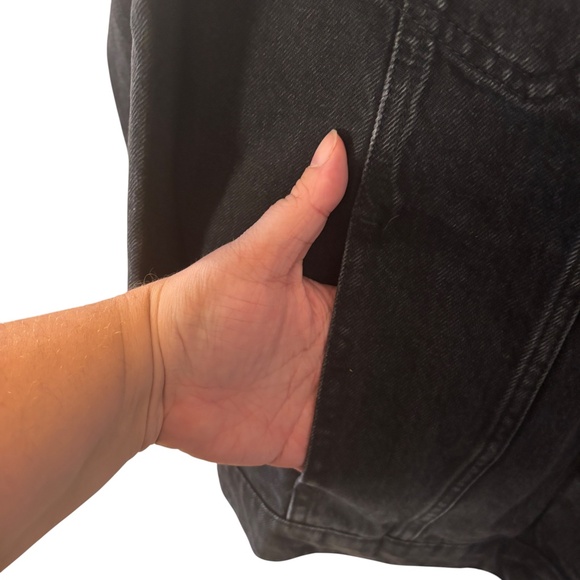 NWT Pilcro Anthropologie Black Denim Jacket Size XL 90s NEW 100% Cotton pockets - Picture 8 of 14